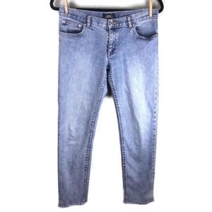 APC Jean Etroit Court Straight Leg Low Rise Raw Hem Japanese Stretch Denim Jeans